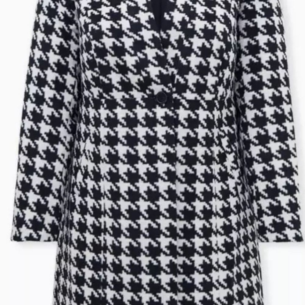 Stylish Houndstooth Coat
